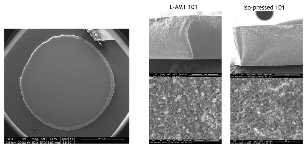 SEM images of additively manufactured ceramics